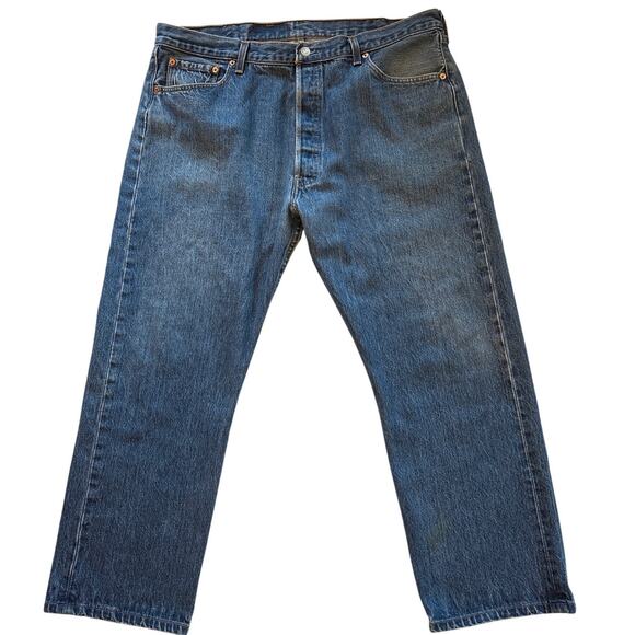 Levis 501xx Jeans Mens 42x30 (39x27.5) Blue Original Fit Button Fly 90s USA Made - Picture 1 of 12